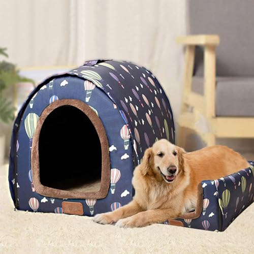 Große Hundehütte, luxuriös, extra groß, warm, für große und mittelgroße Hunde, Katzen, für drinnen und draußen, waschbar (75 x 57 x 55 cm, H) von Waigg Kii