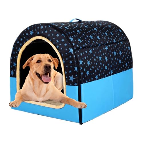 Große Hundehütte, luxuriöses Hundehüttenbett, extra groß, warm, für große und mittelgroße Hunde, Katzen, für drinnen und draußen, waschbar (35 x 32 x 28 cm, A) von Waigg Kii