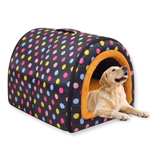 Großes Hundebett, 2-in-1, beruhigende Haustierhöhle, wasserdicht, luxuriöses Hundebett, abnehmbares, weiches Kissen, rutschfeste Unterseite, Outdoor-Hundebett für Katzen, Hunde, Kaninchen (45 x 32 x von Waigg Kii