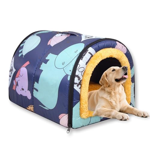 Großes Hundebett, 2-in-1, beruhigende Haustierhöhle, wasserdicht, luxuriöses Hundebett, abnehmbares, weiches Kissen, rutschfeste Unterseite, Outdoor-Hundebett für Katzen, Hunde, Kaninchen (45 x 32 x von Waigg Kii
