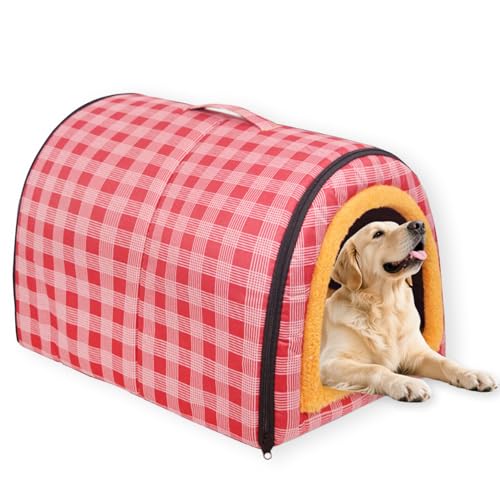 Großes Hundebett, 2-in-1, beruhigende Haustierhöhle, wasserdicht, luxuriöses Hundebett, abnehmbares, weiches Kissen, rutschfeste Unterseite, Outdoor-Hundebett für Katzen, Hunde, Kaninchen (70 x 55 x von Waigg Kii