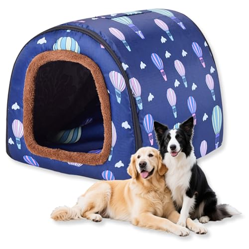 Großes Hundebett, 2-in-1-Hundehütte, beruhigende Hundehütte, waschbar, warme Haustierhöhle, wasserdicht, luxuriöses Haustierbett, abnehmbar, Anti-Angst, Outdoor-Hundehaus, Katzenbetten (A,3XL-104,9 x Großes Hundebett, 2-in-1-Hundehütte, beruhigende Hundehütte, waschbar, warme Haustierhöhle, wasserdicht, luxuriöses Haustierbett, abnehmbar, Anti-Angst, Outdoor-Hundehaus, Katzenbetten (A,3XL-104,9 x von Waigg Kii