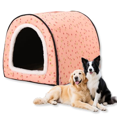 Großes Hundebett, 2-in-1-Hundehütte, beruhigende Hundehütte, waschbar, warme Haustierhöhle, wasserdicht, luxuriöses Haustierbett, abnehmbar, Anti-Angst, Outdoor-Hundehaus, Katzenbetten (E,3XL, 105 x Großes Hundebett, 2-in-1-Hundehütte, beruhigende Hundehütte, waschbar, warme Haustierhöhle, wasserdicht, luxuriöses Haustierbett, abnehmbar, Anti-Angst, Outdoor-Hundehaus, Katzenbetten (E,3XL, 105 x von Waigg Kii