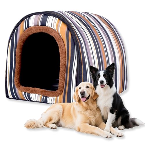 Großes Hundebett, 2-in-1-Hundehütte, beruhigende Hundehütte, waschbar, warme Haustierhöhle, wasserdicht, luxuriöses Haustierbett, abnehmbar, Anti-Angst, Outdoor-Hundehaus, Katzenbetten (H, 3XL, 104,9 Großes Hundebett, 2-in-1-Hundehütte, beruhigende Hundehütte, waschbar, warme Haustierhöhle, wasserdicht, luxuriöses Haustierbett, abnehmbar, Anti-Angst, Outdoor-Hundehaus, Katzenbetten (H, 3XL, 104,9 von Waigg Kii