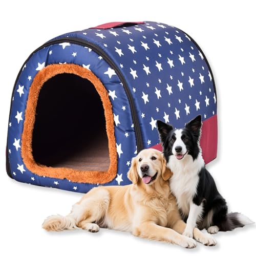 Großes Hundebett, 2-in-1-Hundehütte, beruhigende Hundehütte, waschbar, warme Haustierhöhle, wasserdicht, luxuriöses Haustierbett, abnehmbar, Anti-Angst, Outdoor-Hundehaus, Katzenbetten (J,3XL-104,9 x Großes Hundebett, 2-in-1-Hundehütte, beruhigende Hundehütte, waschbar, warme Haustierhöhle, wasserdicht, luxuriöses Haustierbett, abnehmbar, Anti-Angst, Outdoor-Hundehaus, Katzenbetten (J,3XL-104,9 x von Waigg Kii