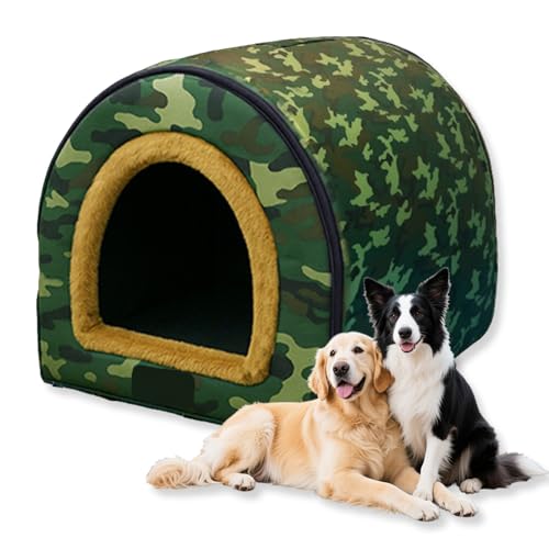 Großes Hundebett, 2-in-1-Hundehütte, beruhigende Hundehütte, waschbar, warme Haustierhöhle, wasserdicht, luxuriöses Haustierbett, abnehmbar, Anti-Angst, Outdoor-Hundehaus, Katzenbetten (N, 3XL, 104,9 Großes Hundebett, 2-in-1-Hundehütte, beruhigende Hundehütte, waschbar, warme Haustierhöhle, wasserdicht, luxuriöses Haustierbett, abnehmbar, Anti-Angst, Outdoor-Hundehaus, Katzenbetten (N, 3XL, 104,9 von Waigg Kii