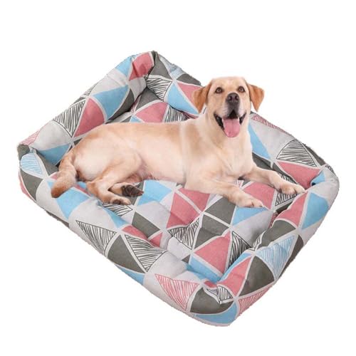 Großes Hundebett, orthopädisches Hundebett, groß, waschbar, rechteckig, weich, beruhigendes Sofa für mittelgroße und kleine Hunde, Katzen (Rosa, 80 x 60 cm) von Waigg Kii