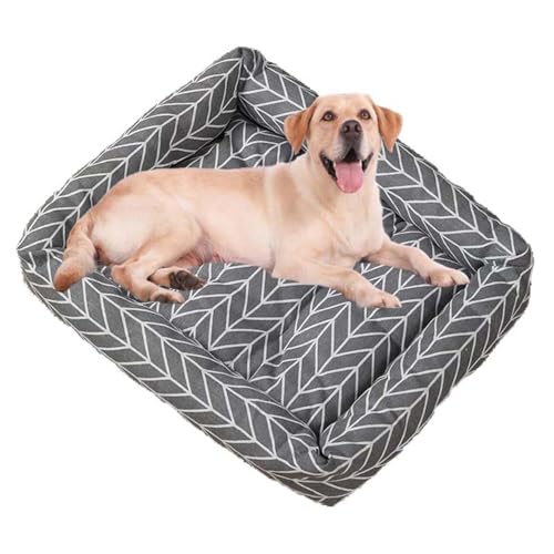 Großes Hundebett, orthopädisches Hundebett, groß, waschbar, rechteckig, weich, beruhigendes Sofa für mittelgroße und kleine Hunde, Katzen (grau, 66 x 51 cm) von Waigg Kii
