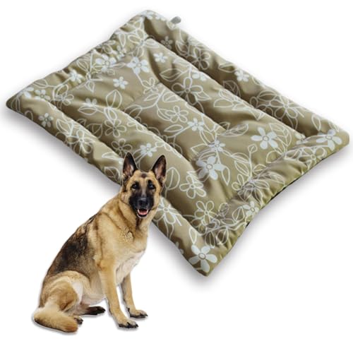 Großes Hundebett, weich, waschbar, tief schlafendes Katzenkissen, Oxford-Stoff, wasserdicht, beruhigende Hundebox-Matratze, Haustierunterlage, rutschfeste Unterseite (L-70 x 55 cm, Oxford I) von Waigg Kii