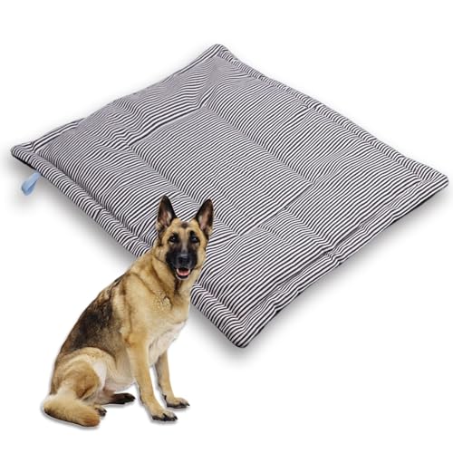 Großes Hundebett, weich, waschbar, tief schlafendes Katzenkissen, Oxford-Stoff, wasserdicht, beruhigende Hundebox-Matratze, Haustierunterlage, rutschfeste Unterseite (S-55 x 40 cm, Baumwolle A) von Waigg Kii