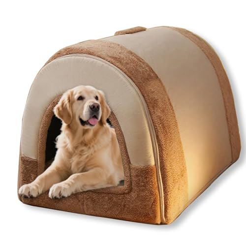 Großes Hundehaus, 2-in-1-Bett mit Dach, faltbar, beruhigendes Hundebett, Sofa, beruhigende Hundehöhle, Haustierzelt, Bett, abnehmbar, waschbar, Anti-Angst, 65 x 53 x 50 cm, XL, C Großes Hundehaus, 2-in-1-Bett mit Dach, faltbar, beruhigendes Hundebett, Sofa, beruhigende Hundehöhle, Haustierzelt, Bett, abnehmbar, waschbar, Anti-Angst, 65 x 53 x 50 cm, XL, C von Waigg Kii