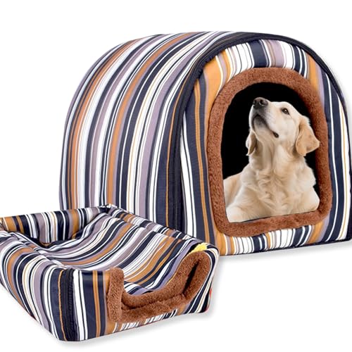 Hundebett, 2-in-1-Hundehütte, warm, waschbar, große Haustierhöhle, wasserdicht, luxuriöses Haustierhaus, abnehmbar, Anti-Angst-Hütte, Iglu-Katzenbetten für drinnen und draußen, H 105 x 80 x 75 cm Hundebett, 2-in-1-Hundehütte, warm, waschbar, große Haustierhöhle, wasserdicht, luxuriöses Haustierhaus, abnehmbar, Anti-Angst-Hütte, Iglu-Katzenbetten für drinnen und draußen, H 105 x 80 x 75 cm von Waigg Kii