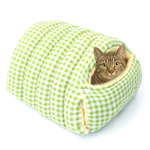 Katzenhaus für den Innenbereich, überdachtes 2-in-1-Katzenbett, luxuriöse Katzenhöhle mit herausnehmbarem, warmem Schlafkissen, Sofa, superweiches Unterschlupf, Hundebett (S-30 x 30 x 20 cm, A) von Waigg Kii