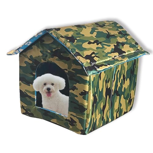 Katzenhausbett, waschbar, für den Außenbereich, winddicht, regendicht, abnehmbar, weich, warm, faltbar, beruhigende Matte für Indoor-Katzen und Hunde (A,38 x 35 x 38 m) von Waigg Kii