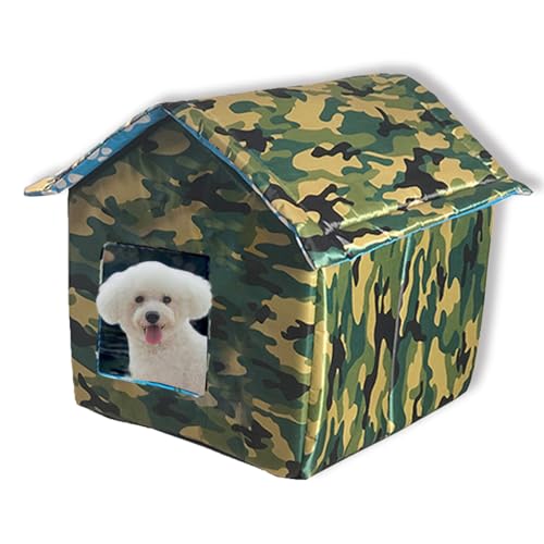 Katzenhausbett, waschbar, für den Außenbereich, winddicht, regendicht, abnehmbar, weich, warm, faltbar, beruhigende Matte für Innenkatzen und Hunde (B,38 x 35 x 38 m) von Waigg Kii