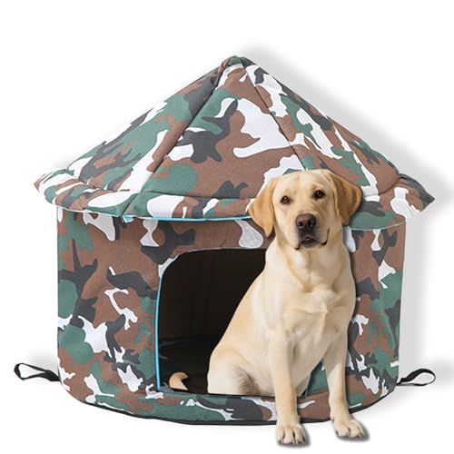 Katzenzelt für Katzen, Hunde, Kaninchen, mittelgroß, winddicht, waschbar, regendicht, abnehmbar, weich, warm, faltbar, Haustier-Unterschlupf für Katzen, Hunde, Kaninchen (L-45 cm x 41 cm, B) von Waigg Kii