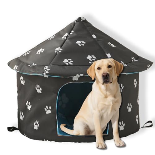 Katzenzelt für Katzen, Hunde, Kaninchen, mittelgroß, winddicht, waschbar, regendicht, abnehmbar, weich, warm, faltbar, Haustier-Unterschlupf für Katzen, Hunde, Kaninchen (L-45 cm x 41 cm, C) von Waigg Kii
