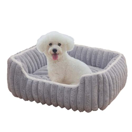 Orthopädisches Hundebett, groß, waschbar, Sofakissen, rechteckig, weiches Haustierbett, Sofa für Hunde, Katzen, Kätzchen, Welpen, rutschfeste Unterseite (grau, 80 x 65 x 15 cm) von Waigg Kii