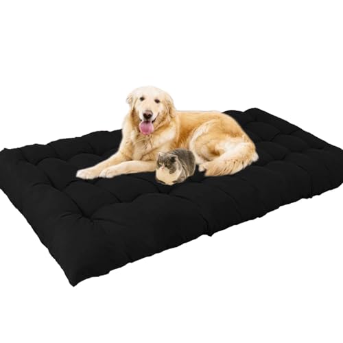 Waigg Kii Extra große Hundebett-Matratze, waschbar, beruhigend, langlebig, Anti-Angst, extra große Hundebetten, Matratze für große Hunde (110 x 55 cm, schwarz) von Waigg Kii