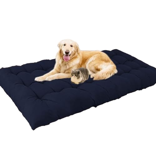 Waigg Kii Extra große Hundebett-Matratze, waschbar, beruhigend, langlebig, Anti-Angst, extra große Hundebetten, Matratze für große Hunde (80 x 60 cm, Marineblau) von Waigg Kii