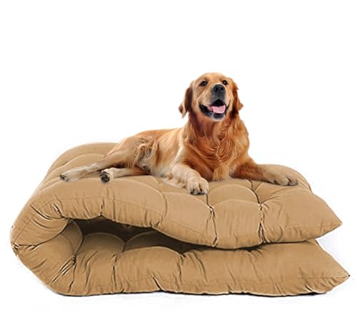 Waigg Kii Extra große Hundebett-Matratze, waschbar, beruhigend, langlebig, Anti-Angst, große Hundebetten, Matratze für große Hunde (Beige, 80 x 55 cm) von Waigg Kii