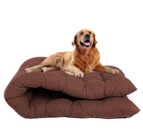 Waigg Kii Extra große Hundebett-Matratze, waschbar, beruhigend, langlebig, Anti-Angst, große Hundebetten, Matratze für große Hunde (Braun, 150 x 60 cm) von Waigg Kii