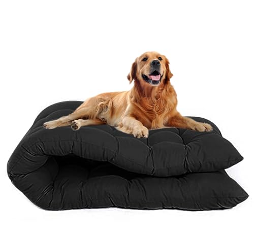 Waigg Kii Extra große Hundebett-Matratze, waschbar, beruhigend, langlebig, Anti-Angst, große Hundebetten, Matratze für große Hunde (Schwarz, 110 x 60 cm) von Waigg Kii