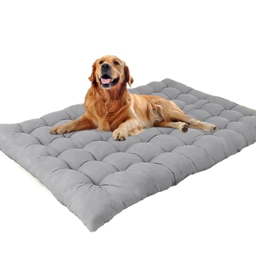 Waigg Kii Extra großes Hundebett, beruhigende Hundematratze, Anti-Angst, waschbar, für mittelgroße und große Hunde (100 x 60 cm, Grau) von Waigg Kii