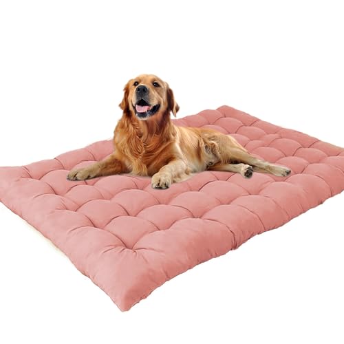 Waigg Kii Extra großes Hundebett, beruhigende Hundematratze, Anti-Angst, waschbar, für mittelgroße und große Hunde (100 x 60 cm, Rosa) von Waigg Kii