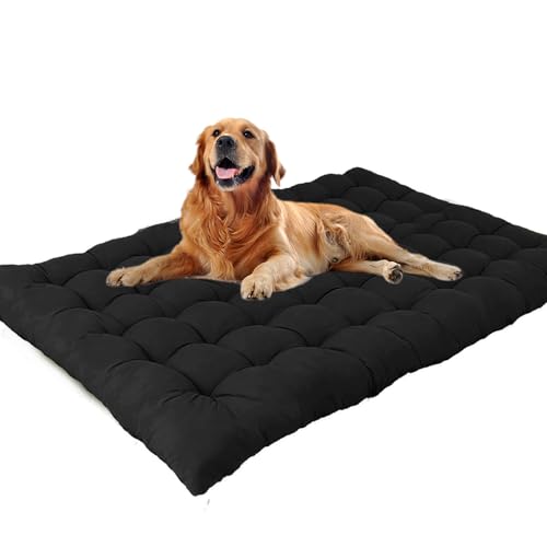 Waigg Kii Extra großes Hundebett, beruhigende Hundematratze, Anti-Angst, waschbar, für mittelgroße und große Hunde (140 x 60 cm, Schwarz) von Waigg Kii