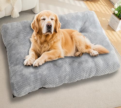 Waigg Kii Großes Hundebett, beruhigender Schlaf, Autobetten, rutschfeste Plüschmatratze, extra groß, orthopädische Hundebetten, Anti-Angst, gemütliches Kissen (Grau, XS-45 x 30 cm) von Waigg Kii