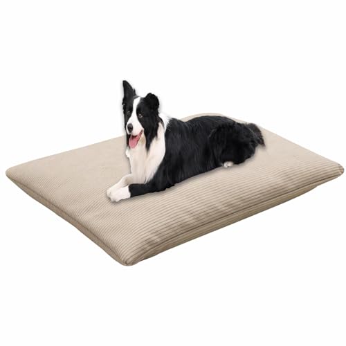 Waigg Kii Großes Hundebett, beruhigendes Hundebett, waschbare Haustierbox-Matratze mit abnehmbarem Bezug, luxuriöses, weiches Haustierkissen für mittelgroße und große Hunde (Beige, 50 x 70 cm) von Waigg Kii