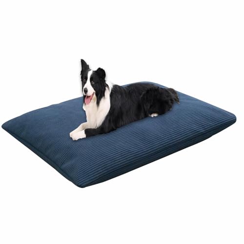 Waigg Kii Großes Hundebett, beruhigendes Hundebett, waschbare Haustierbox-Matratze mit abnehmbarem Bezug, luxuriöses, weiches Haustierkissen für mittelgroße und große Hunde (Blau, 33 x 45 cm) von Waigg Kii