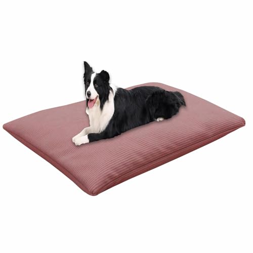 Waigg Kii Großes Hundebett, beruhigendes Hundebett, waschbare Haustierbox-Matratze mit abnehmbarem Bezug, luxuriöses, weiches Haustierkissen für mittelgroße und große Hunde (Rosa, 45 x 60 cm) von Waigg Kii