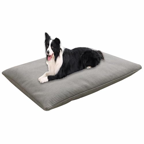 Waigg Kii Großes Hundebett, beruhigendes Hundebett, waschbare Haustierbox-Matratze mit abnehmbarem Bezug, luxuriöses, weiches Haustierkissen für mittelgroße und große Hunde (grau, 33 x 45 cm) von Waigg Kii