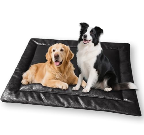 Waigg Kii Großes Hundebett, urinfest, wasserdicht, beruhigende Haustierbox-Matratze, luxuriöses Hundesofa, Anti-Angst-Hundekissen für Indoor-Katzen, rutschfest (Schwarz, L 70 x 50 cm) von Waigg Kii