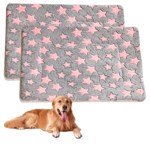 Waigg Kii Großes Hundebett, waschbar, weiches Hundebett, Haustiermatte für kleine, mittelgroße und große Hunde, flauschiges, luxuriöses Hundekissen, Haustierbox-Matratze (Rosa, 32 x 25 cm), 2 Stück von Waigg Kii