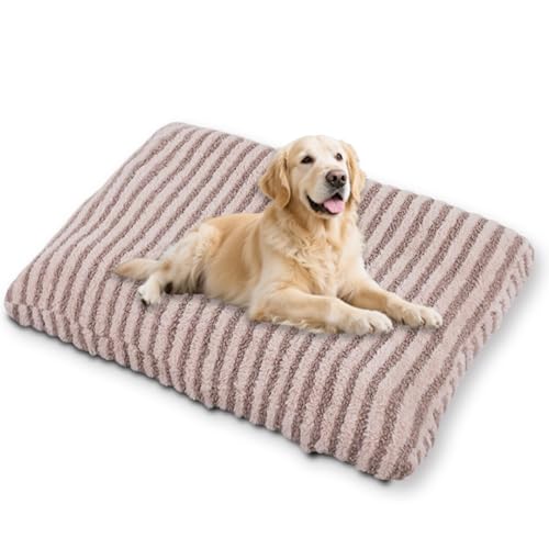Waigg Kii Großes ultimatives Hundebett mit abnehmbarem Bezug, waschbar, beruhigendes Haustierkissen, Anti-Angst, Hundebett für den Innenbereich, Katzenmatte, rutschfeste Unterseite (Braun, Größe S von Waigg Kii