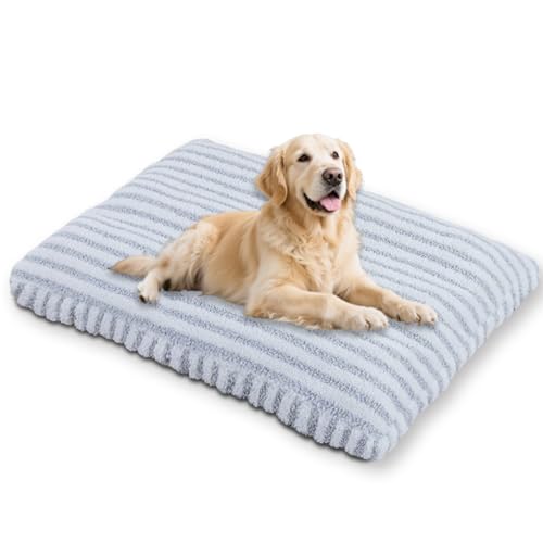 Waigg Kii Großes ultimatives Hundebett mit abnehmbarem Bezug, waschbar, beruhigendes Haustierkissen, Anti-Angst, Hundebett für den Innenbereich, Katzenmatte, rutschfeste Unterseite (Grau, L 65 x 45 cm von Waigg Kii