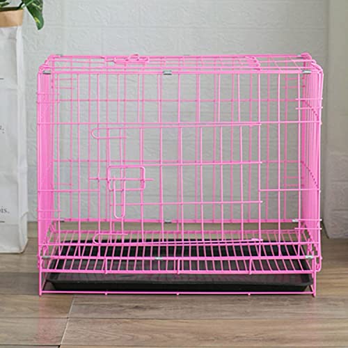 Waigg Kii Hundekäfig, Metall, für kleine Hunde, Katzen, Hundekäfig, faltbar, für kleine und mittelgroße Hunde, Katzen, Welpen, Kaninchen (XS, Rosa) von Waigg Kii