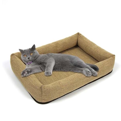 Waigg Kii Katzenbetten für Indoor-Katzen, langlebig, rechteckig, Kätzchenmatte, Katzenkratzbaum-Betten, orthopädisches Haustierbett, Sofa, rutschfest, 35 x 50 cm, Braun von Waigg Kii