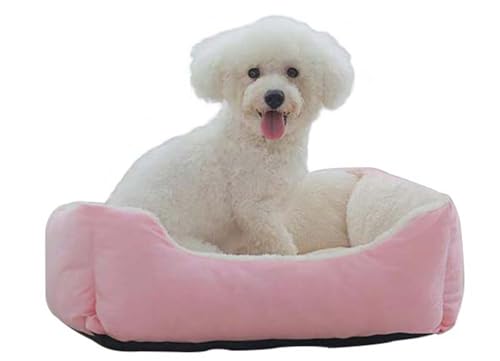 Waigg Kii Orthopädisches Hundebett, waschbar, für große Hunde und Katzen, rechteckig, weich, beruhigendes Sofa für mittelgroße und kleine Hunde, Katzen (Rosa, 80 x 58 cm) von Waigg Kii