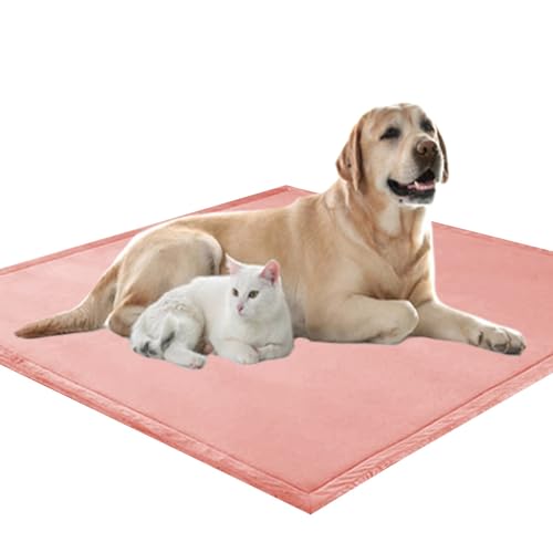 Waigg Kii Weiche, große Hundematratze, XXL-Hundematratze, 2 cm dick, weicher Korallensamt, rutschfeste Schlafmatte für Hunde und Katzen, Anti-Angst-Hundekissen (100 x 100 cm, Rosa) von Waigg Kii