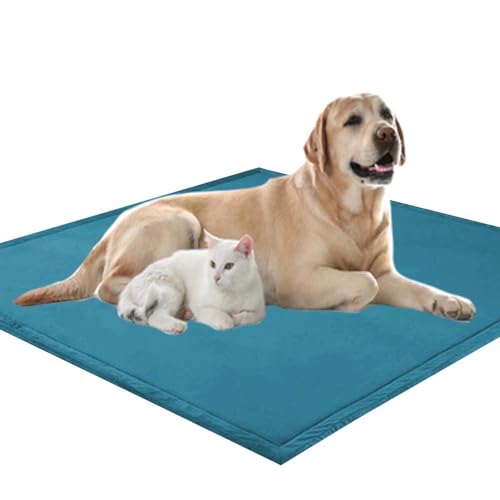 Waigg Kii Weiche, große Hundematratze, XXL-Hundematratze, 2 cm dick, weicher Korallensamt, rutschfeste Schlafmatte für Hunde und Katzen, Anti-Angst-Hundekissen (50 x 30 cm, Blau) von Waigg Kii