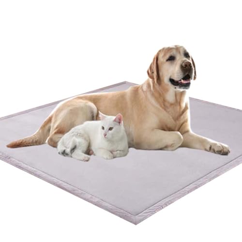 Waigg Kii Weiche, große Hundematratze, XXL-Hundematratze, 2 cm dick, weicher Korallensamt, rutschfeste Schlafmatte für Hunde und Katzen, Anti-Angst-Hundekissen (90 x 120 cm, Grau) von Waigg Kii