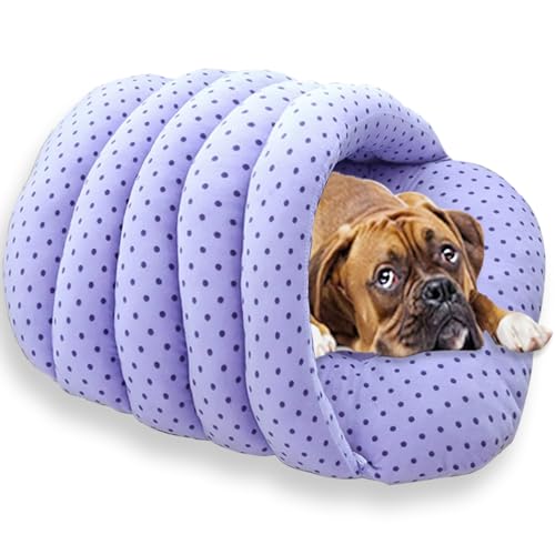 Warme Hundehütte, Baumwolle, gepolstert, für kleine Hunde, atmungsaktiv, niedliche Hausschuhe, geformte Betten, Katzen-Schlafsack, faltbar, waschbar (L - 60 x 42 cm, E) von Waigg Kii