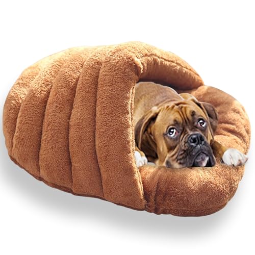 Warme Hundehütte, Baumwolle, gepolstert, für kleine Hunde, atmungsaktiv, niedliche Hausschuhe, geformte Betten, Katzen-Schlafsack, faltbar, waschbar (S-52 x 40 cm, B) von Waigg Kii