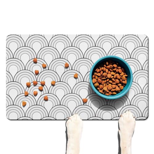 Hunde-Futternapf-Matte für Böden, saugfähig, Hundematte für Futter und Wasser, schnell trocknend, für Futternapf, Boden, rutschfest, wasserdicht, für Hunde und Katzen, Boho-Haustierbedarf, 30,5 x 50,8 Hunde-Futternapf-Matte für Böden, saugfähig, Hundematte für Futter und Wasser, schnell trocknend, für Futternapf, Boden, rutschfest, wasserdicht, für Hunde und Katzen, Boho-Haustierbedarf, 30,5 x 50,8 von Wakasui