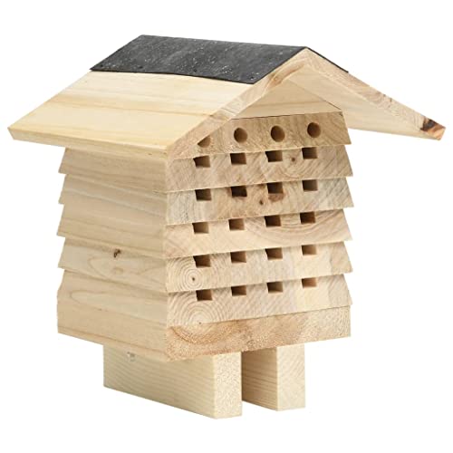 Bienenhaus aus Holz, Insektenhotel 22 x 20 x 20 cm für den Außenbereich von Wakects