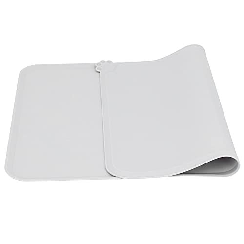 Haustierfutter-Pad, Hundeteller, Napfmatte, Silikon, rutschfest, für Katzen, Futterspender, Geschirrhalter, Kissen, Haustierfutter, Wasser, Trinkgeschirr Pad-Set, 30 x 48 cm (grau) von Wakects